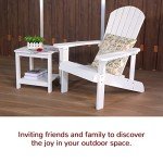 Set of 2 All-Weather Adirondack Chairs - White