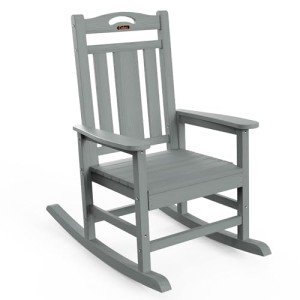 Oversized Grey Rocking Chair for Outdoor Relaxation