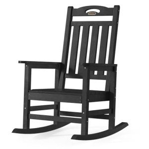 SUUNYN Oversized Outdoor Rocking Chair - Black