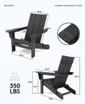 Modern Black Folding Adirondack Chair Set of 2
