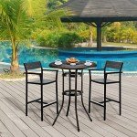 VINGLI Bar Height Outdoor Patio Table with Umbrella