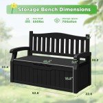 Greesum 70 Gallon Outdoor Storage Bench - Black