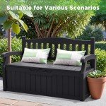 Greesum 70 Gallon Outdoor Storage Bench - Black