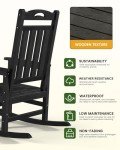 SUUNYN Oversized Outdoor Rocking Chair - Black