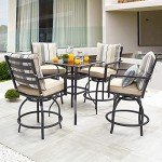 Square Outdoor Bar Height Table with Metal Frame