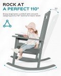 Oversized Grey Rocking Chair for Outdoor Relaxation