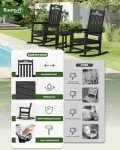 SUUNYN Oversized Outdoor Rocking Chair - Black