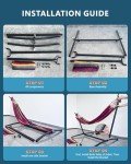 EveryFun Double Hammock with Steel Stand - Rainbow
