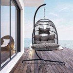 NICESOUL® Wicker Egg Chair with Stand – Outdoor Comfort