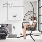 NICESOUL® Wicker Egg Chair with Stand – Outdoor Comfort