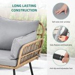 YITAHOME Grey All-Weather Wicker Loveseat Sofa