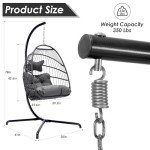 NICESOUL® Wicker Egg Chair with Stand – Outdoor Comfort