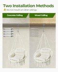 Greenstell Macrame Hammock Chair with Cushion, White