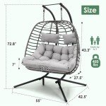 Cozy 2-Person Outdoor Hanging Egg Chair