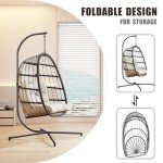 HWB Hanging Egg Chair with Stand and Cushion