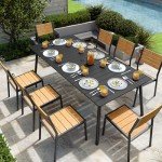 VredHom 82.7" Rectangular Outdoor Dining Table