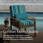Honeycomb Stripe Highback Poolside Chair Cushion