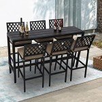 Patio Bar Table with Weatherproof Steel Frame