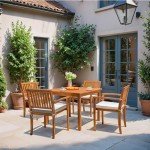 Flamaker 5-Piece Acacia Wood Patio Dining Set
