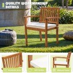 Flamaker 5-Piece Acacia Wood Patio Dining Set