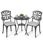 NUU GARDEN 3-Piece Cast Aluminum Bistro Set