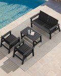 Black Rectangle Outdoor Coffee Table by SERWALL