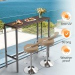 Rectangular 37.6'' Outdoor Pub Height Bar Table