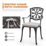 NUU GARDEN 3-Piece Cast Aluminum Bistro Set
