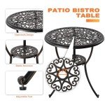 NUU GARDEN 3-Piece Cast Aluminum Bistro Set