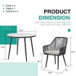 5-Piece All-Weather Patio Dining Set with Umbrella Hole