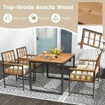 Acacia Wood 4-Piece Patio Dining Set