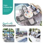 5-Piece All-Weather Patio Dining Set with Umbrella Hole