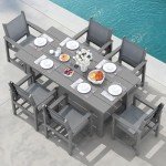 7-Piece Outdoor Dining Set with Umbrella Hole