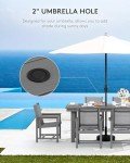 7-Piece Outdoor Dining Set with Umbrella Hole