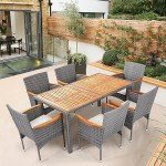 7 Piece Outdoor Patio Dining Set for 6