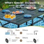 MIXPATIO 6-Piece Patio Dining Table and Chairs Set