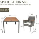 7 Piece Outdoor Patio Dining Set for 6