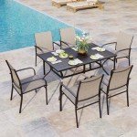 MIXPATIO 6-Piece Patio Dining Table and Chairs Set