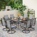 9-Piece Outdoor Patio Dining Set with Swivel Chairs