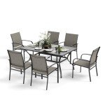 MIXPATIO 6-Piece Patio Dining Table and Chairs Set
