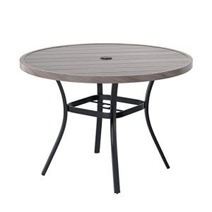 Round Patio Dining Table with Adjustable Umbrella Hole