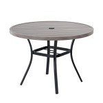 Round Patio Dining Table with Adjustable Umbrella Hole