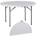 4-Foot Round Folding Card Table for Events