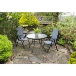 Round Steel Dining Table with Waterwave Glass Top