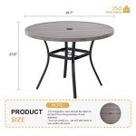 Round Patio Dining Table with Adjustable Umbrella Hole