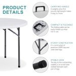 4-Foot Round Folding Card Table for Events