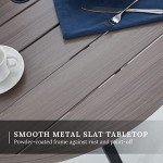 Round Patio Dining Table with Adjustable Umbrella Hole