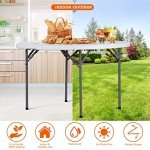 4-Foot Round Folding Card Table for Events