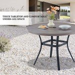 Round Patio Dining Table with Adjustable Umbrella Hole