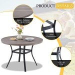 Round Patio Dining Table with Adjustable Umbrella Hole